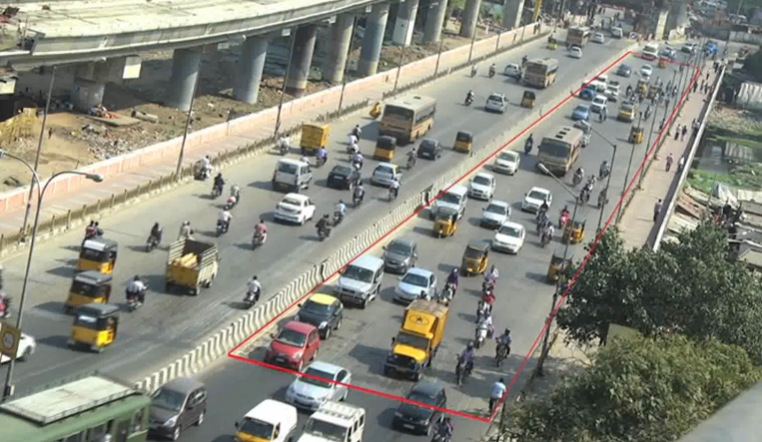 Picture of heterogenous traffic in India